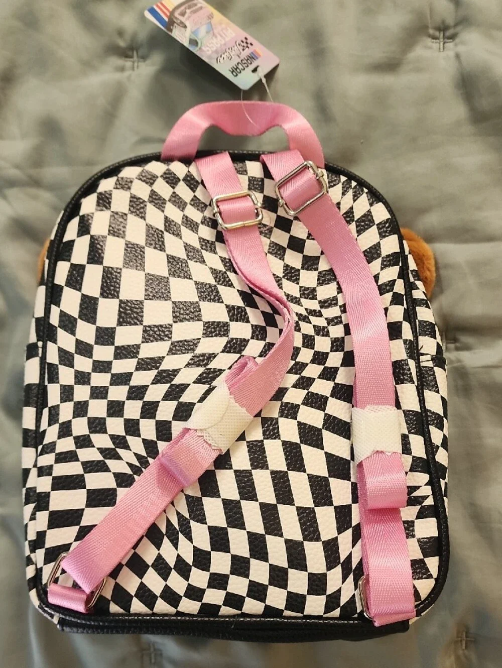 Justice Lavender & Pink Glitter Cap with Pastel Racer Dog Backpack
